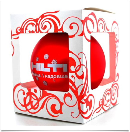 Ялинкова куля із логотипом НILTI в брендованому пакуванні
