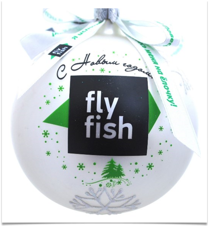 Ялинкова куля із логотипом Fly fish